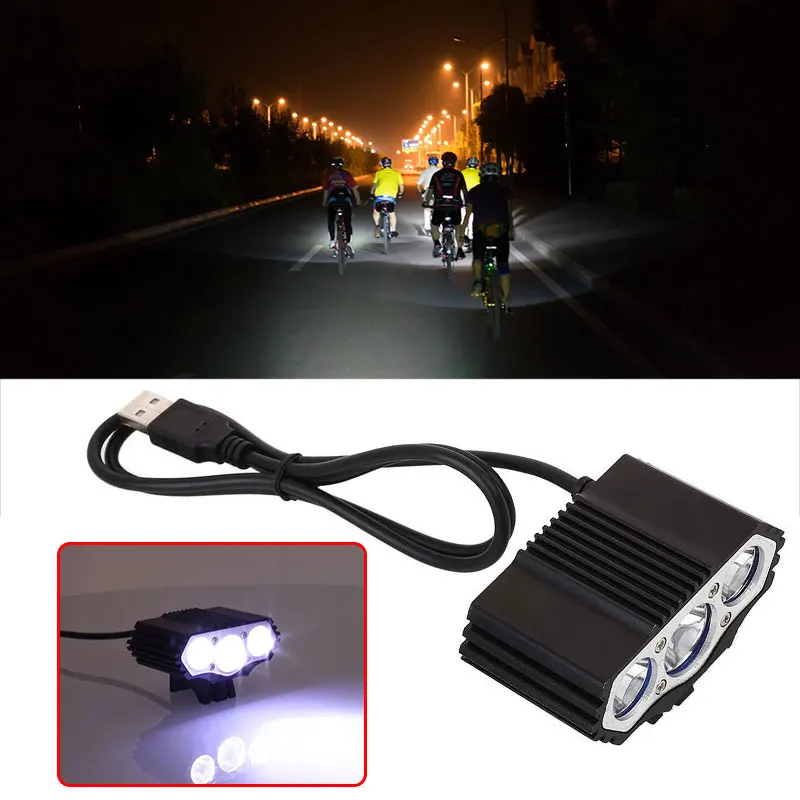 Велосипедный фонарь 3LED 3LED 3LED зарядное устройство Перезаряжаемый USB