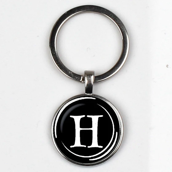 XKHLHJ 26 English alphabet keychain name first letter ABCD pendant  key chain car wallet handbag men and women jewelry gift 8