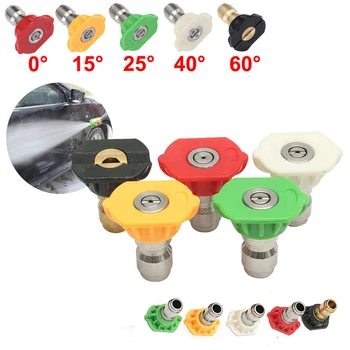 

5 Pcs Quick Connect Tip Rotation Spray Nozzles Set Variety Degrees Adapter Car Pressure Washer 2.5GPM Universal Cleaning Durable