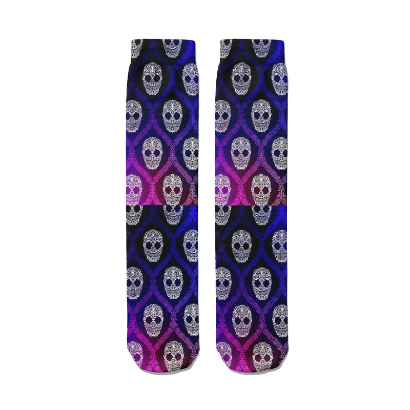 wool socks women Punk Floral Compression Cotton Socks Skull Colorful Skateboard Socks Unisex Women Medium Tube Socks Autumn Winter Warm Socks crew socks women Women's Socks