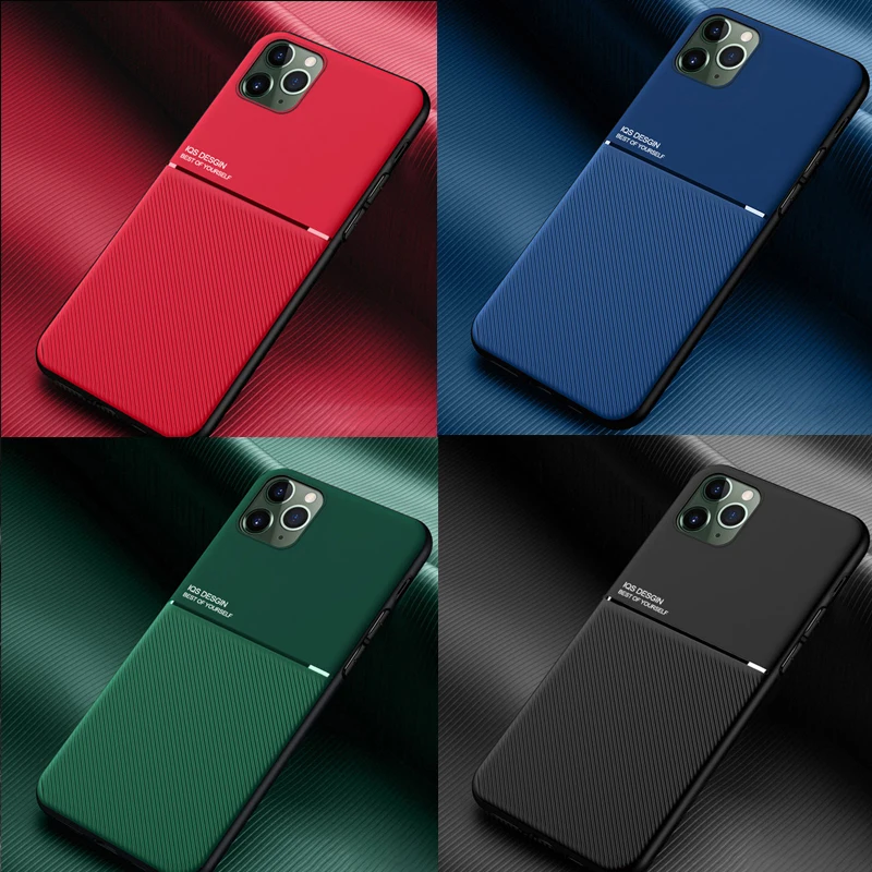 Magnetic Car Phone Case for iPhone 15 14 11 13 Pro MAX XR XS 12 Mini 7 8 Plus Built-in Magnet Metal Soft TPU Shockproof Cover