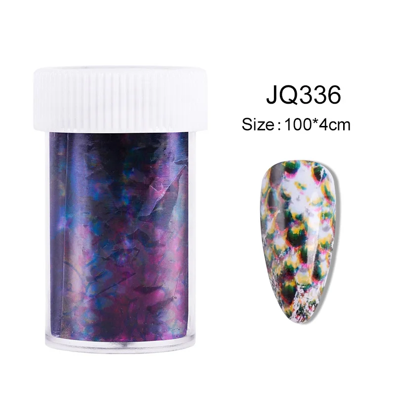 Наклейка из змеиной фольги для ногтей с рисунком кожи, для маникюра, для ногтей, звездное небо, Леопардовый принт, переводная Фольга для дизайна ногтей, декоративная наклейка 100*4 см - Цвет: JQ336