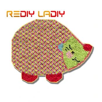 

Latch Hook Rug Kits Crocheting Carpet Rug Colorful Hedgehog Acrylic Yarn Printed Canvas Cushion Mat Crochet Tapestry Sofa Decor