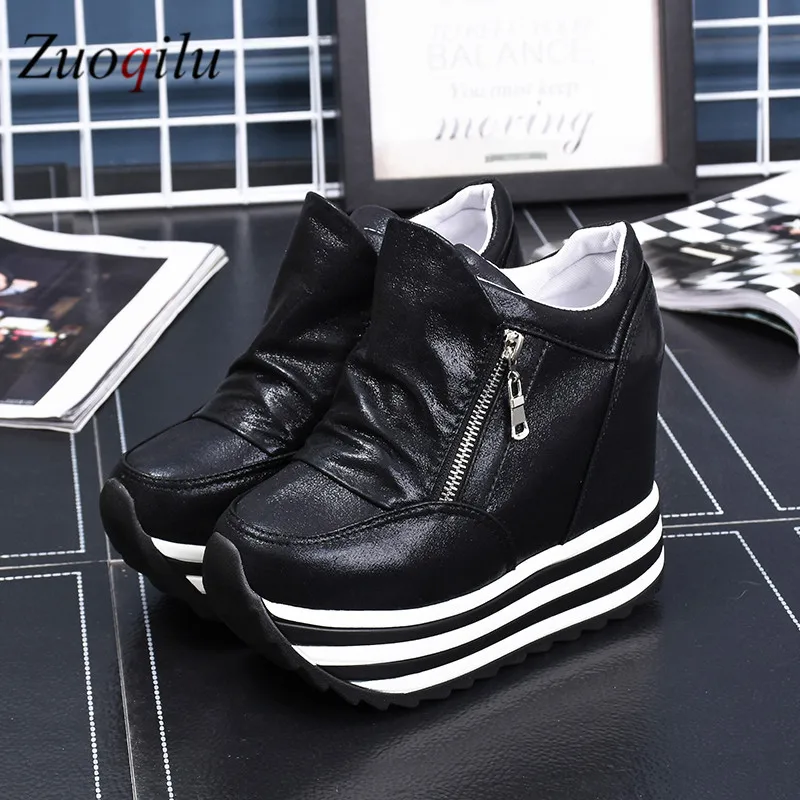 Height Increasing Shoes Woman Sneakers Breathable Wedges Platform Vulcanize Shoes Women Casual Shoes tenis feminino 2019