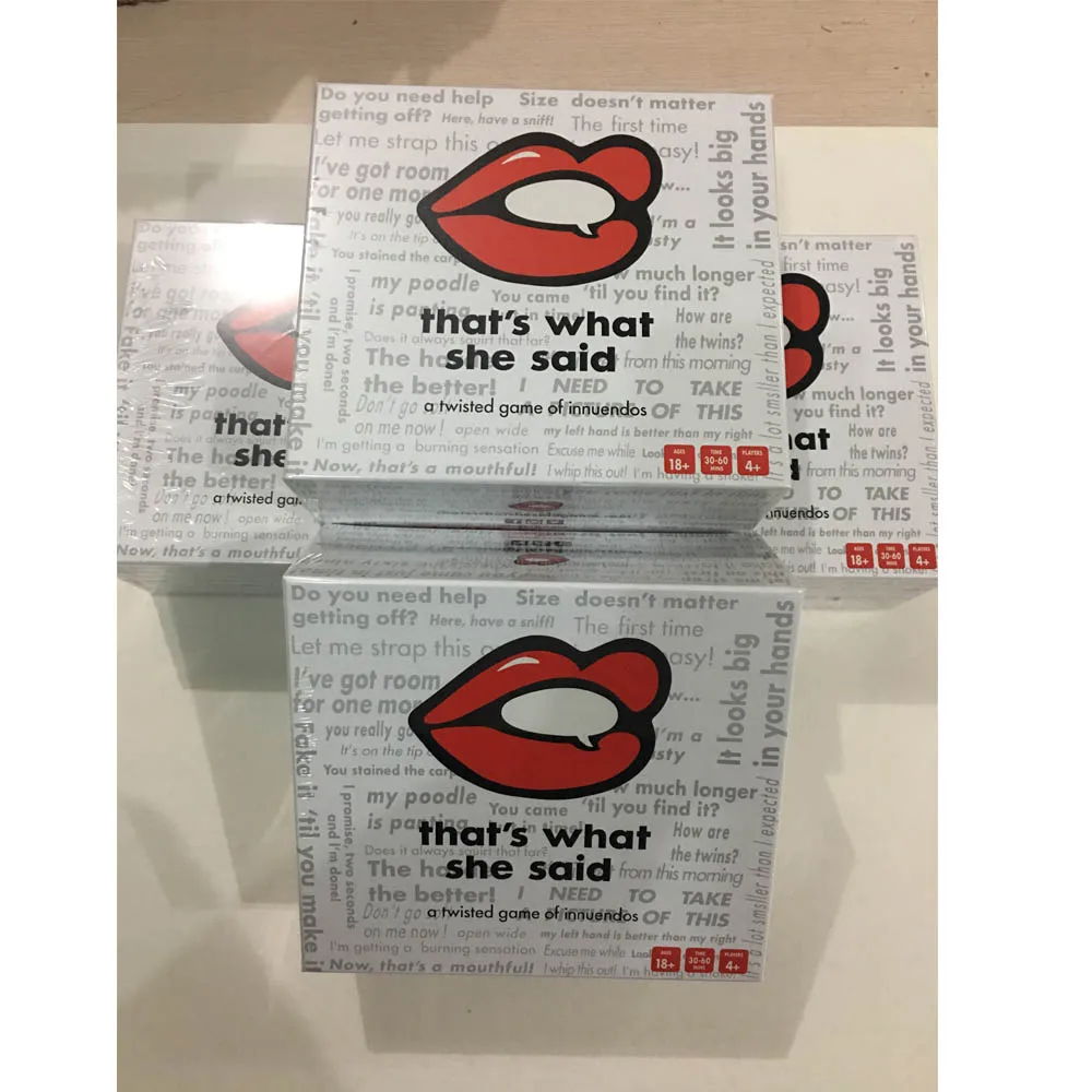 That's What She Said Board Game Drinking Party Card Game Funny Family Friend Entertainment Playing Card Board Games