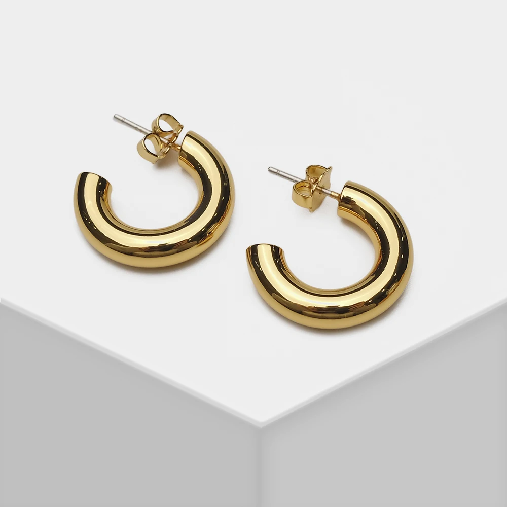 

Amorita G16 Irregular metal half hoop earrings