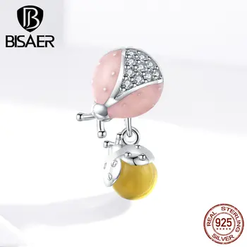 

Ladybug Beads BISAER 925 Sterling Silver Ladybug & Yellow Zircon Beads Charms fit Charms Bracelets Silver 925 Jewelry ECC1371