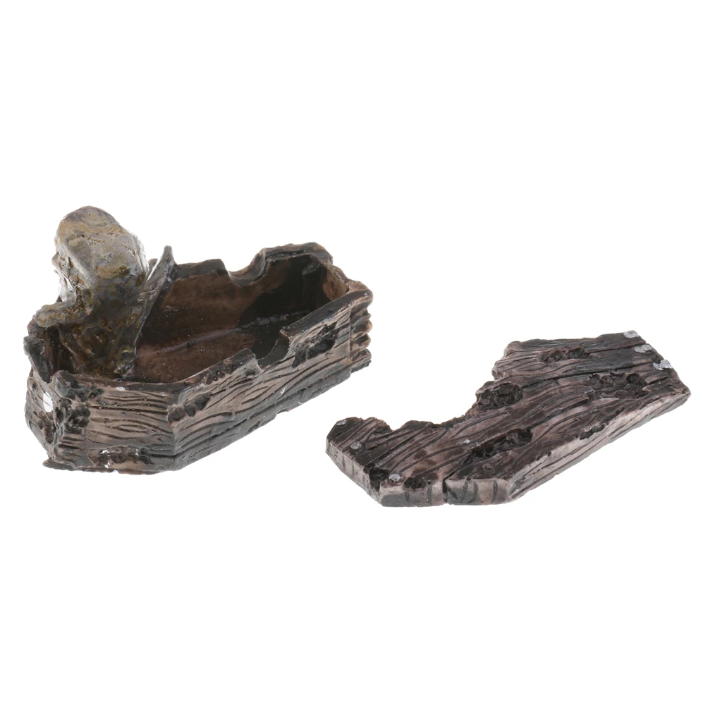 Resin Action Figure Zombie in Coffin Handmade Crafts for Home Office Decor