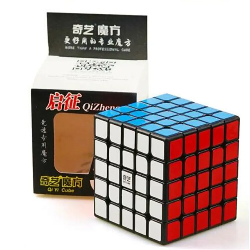 QIYI Qizheng 5x5x5 волшебный куб скоростной куб головоломка куб для соревнований черный/без наклеек - Цвет: QizhengBlack