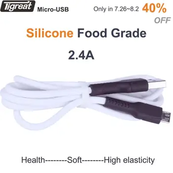

Silicon Micro USB Cable Fast Charging Data Transfer Android Charger Cord Type 2.4A 1m 2a for SAMSUNG Huawei Xiaomi Mobile Phone