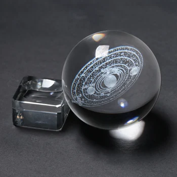 

Laser Engraved Solar System Crystal Ball 3D Miniature Planets Model 6CM Globe Galaxy Miniatures 3D Quartz Glass Ball Home Decor