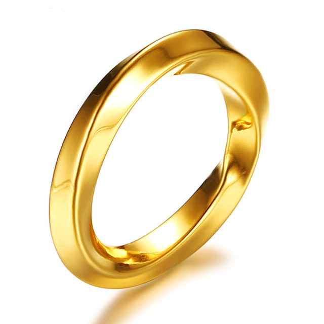 3mm Womem's Mobius Ring Charm Stainless Steel Twist Mobius Wedding Ring Infinite Love Gitfs