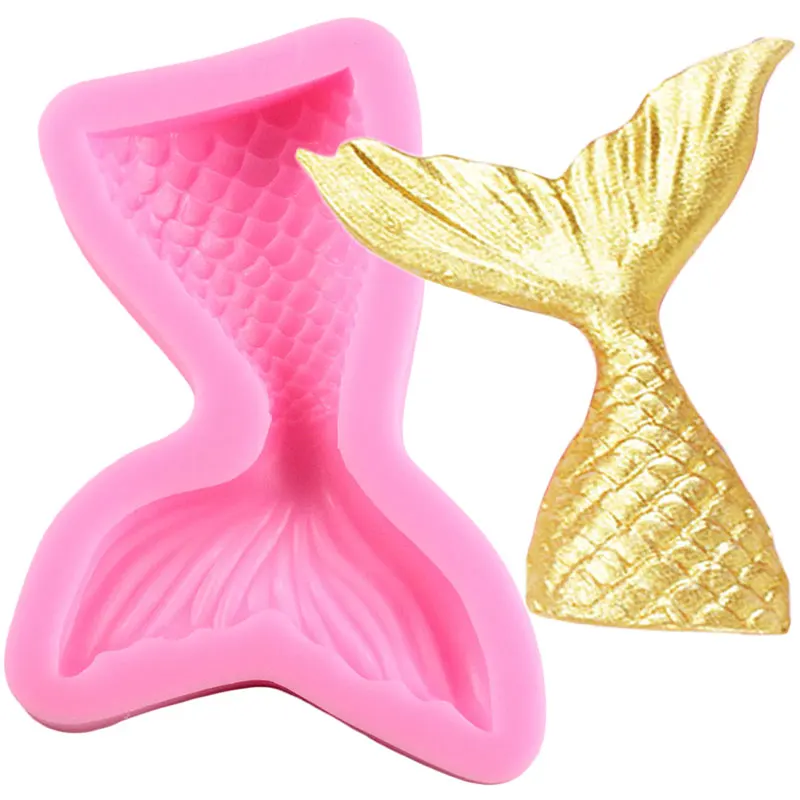 DIY Lovely Shell Starfish Conch Sea Silicone Mold Fish Mermaid Tail Fondant Cake Decorating Tools Candy Clay Chocolate Moulds