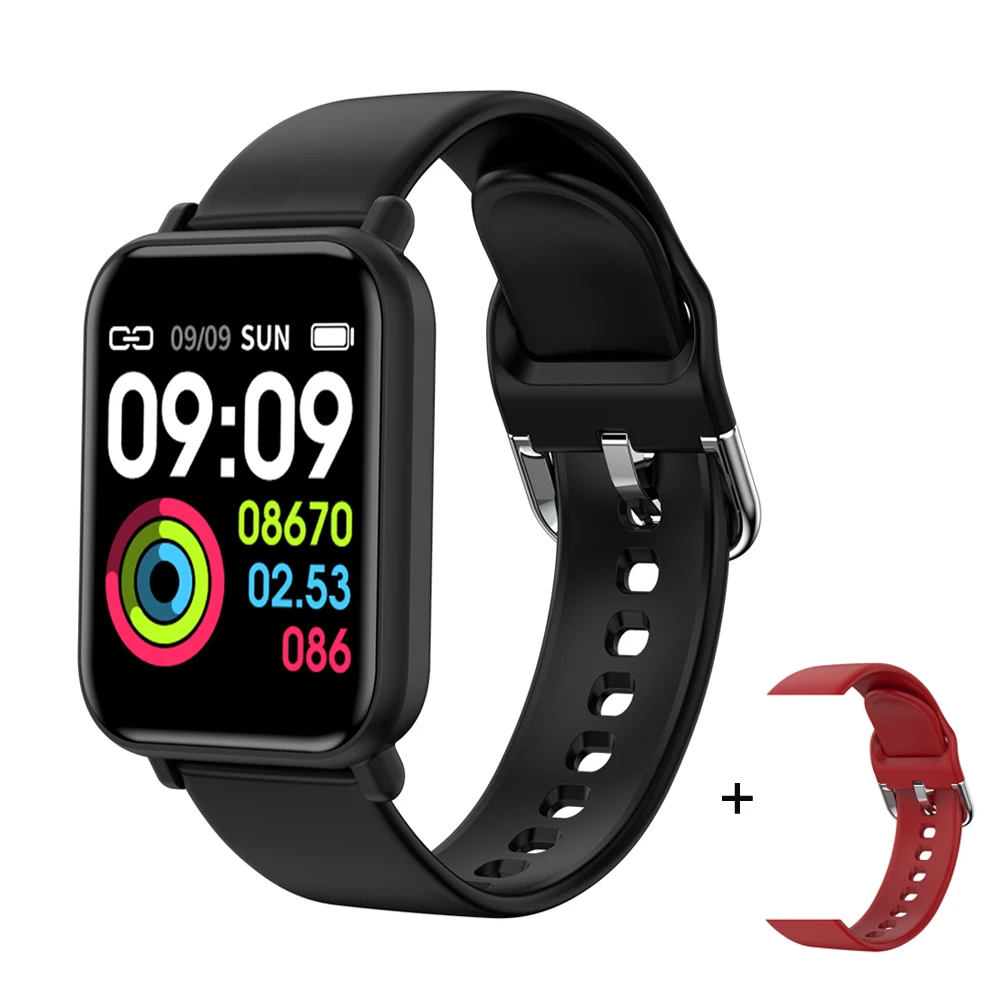 Black add 1RedStrap SENBONO S16 женские умные часы для Android Apple Watch IP68 Водонепроницаемые Смарт-часы для мужчин PK P68 P70 B57 - Цвет: Black add 1RedStrap