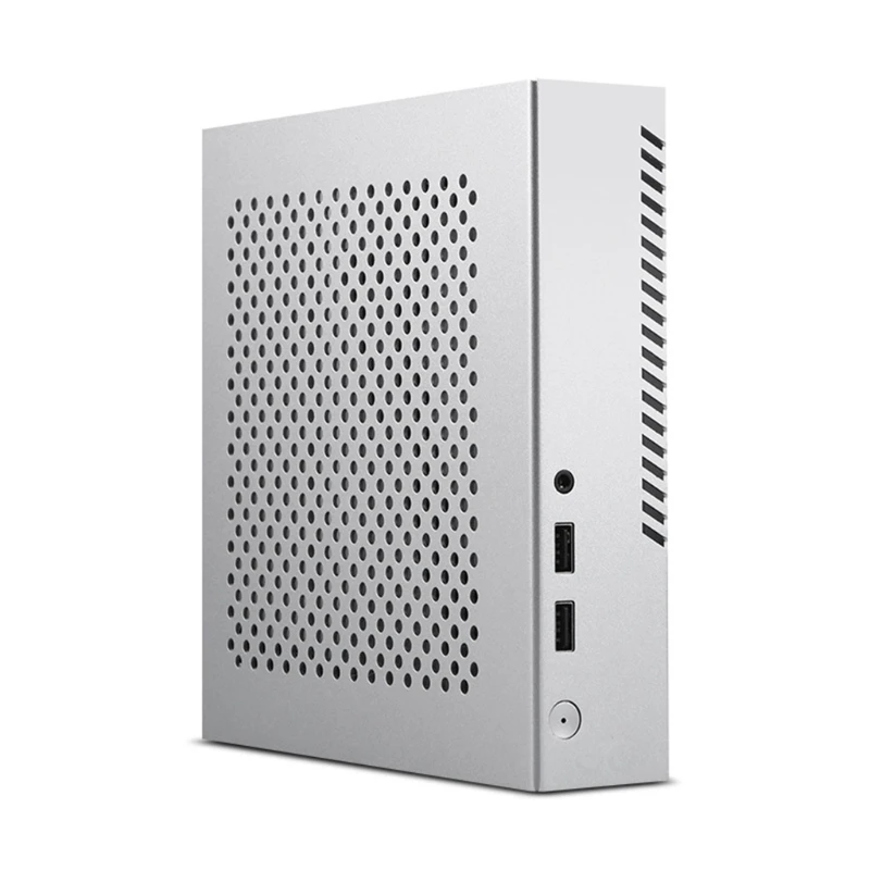 594A компактный серебристый QX03 HTPC мини-башенный игровой компьютер бесшумный