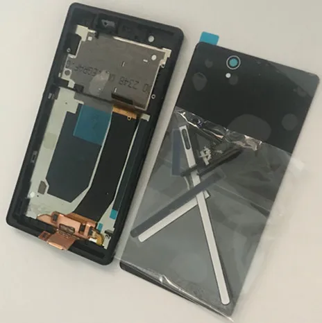 Черный Для sony xperia Z экран L36h L36i C6603 C6602 ЖК-дисплей дигитайзер сенсорный экран для xperia c6603 ЖК-дисплей с рамкой задняя крышка - Цвет: Черный