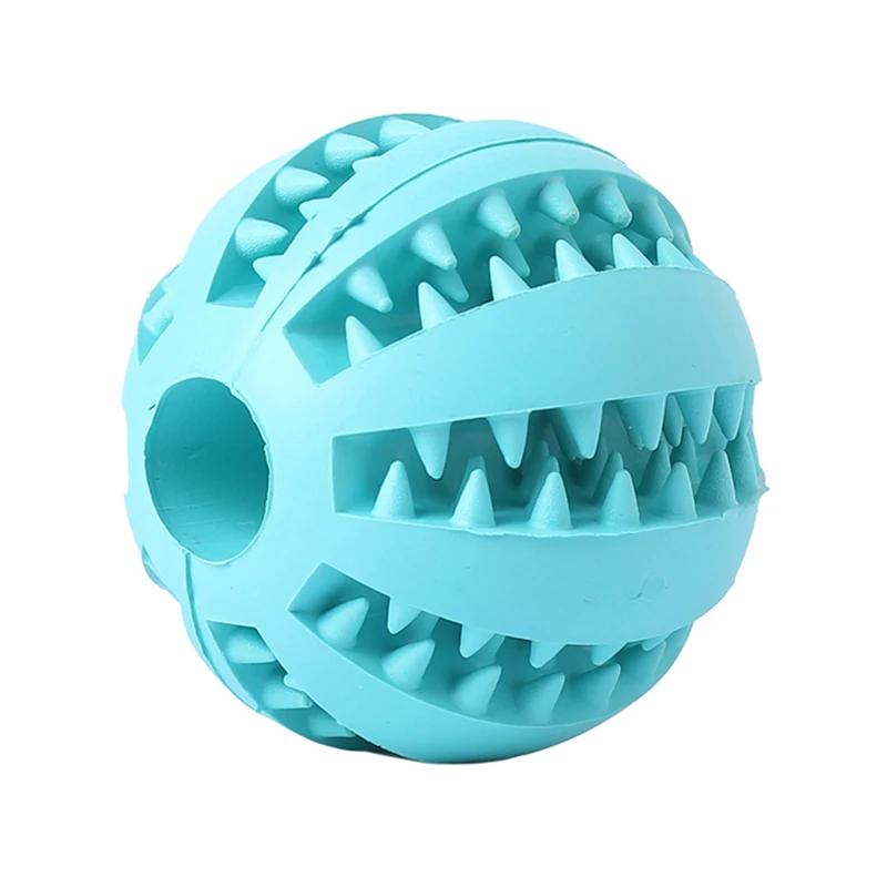 Pet Sof Pet игрушки для собак игрушка забавный интерактивный эластичный шарик жевательная игрушка для собаки зуб чистый шар еды Экстра-жесткий резиновый мяч - Цвет: skyblue