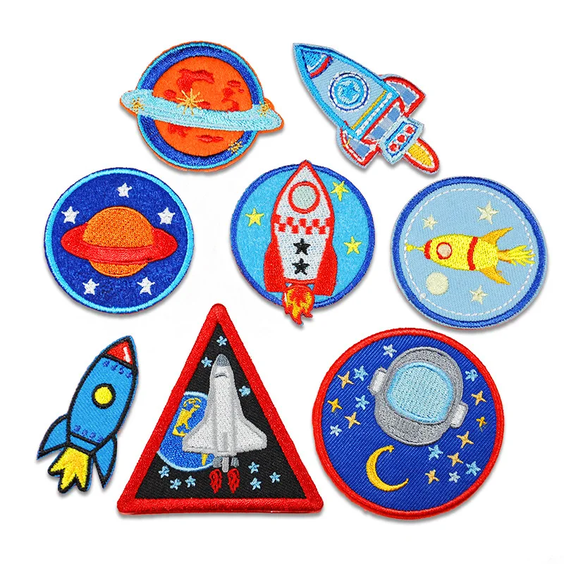 1pcs Space flight Patches for Clothing Iron on Embroidered Sew Applique Cute Patch Fabric Badge Garment DIY Apparel Accessories | Дом и сад