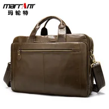 Vintage Leather Bag Business Handbag Men's One Shoulder Genuine Leather Briefcase Men's Computer Bag