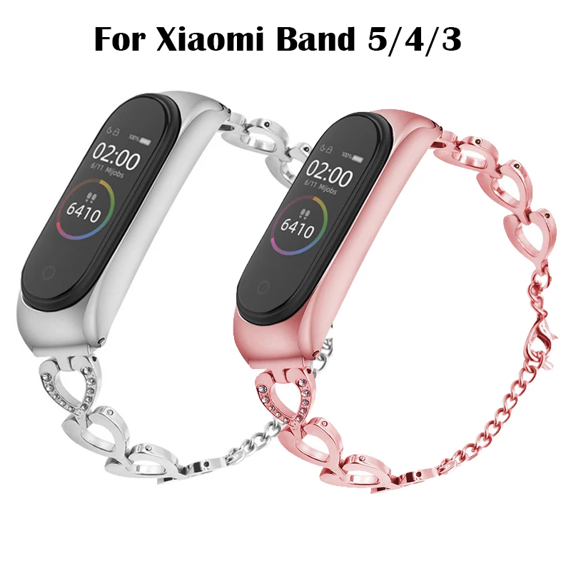 Ремешок для Xiaomi Mi Band 4 5 6 металлический браслет из нержавеющей стали | Электроника