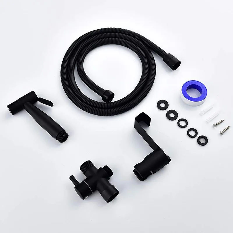 

Black Handheld Toilet bidet sprayer set Kit Stainless Steel Hand Bidet faucet for Bathroom hand sprayer self cleaning