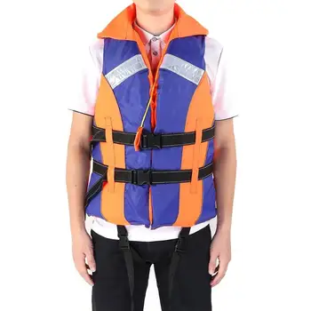

Water Sports Adult Vest Jacket Reflective Strips Safety Fishing Snorkeling Swimming Boating Drifting Life Vest with Whistle