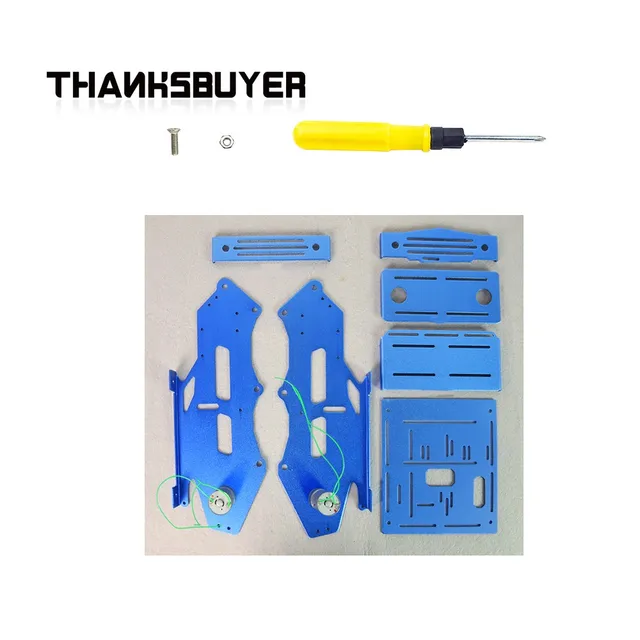 Tracked Tank Chassis CNC RC Tank Chassis Aluminum Alloy for Arduino DIY Unfinished Blue 6
