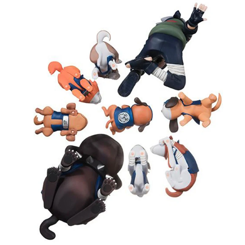 9 шт./лот героя аниме «Наруто фигурка Shippuden обувь для косплея героя Хатаке Какаси из аниме «восемь Рен собак фигурку игрушка; подарок