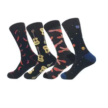 Носки для мужчин и женщин, теплые хлопковые носки, новые носки средней длины с принтом, женские цветные милые кавайные Носки с рисунком,, унисекс, Прямая поставка