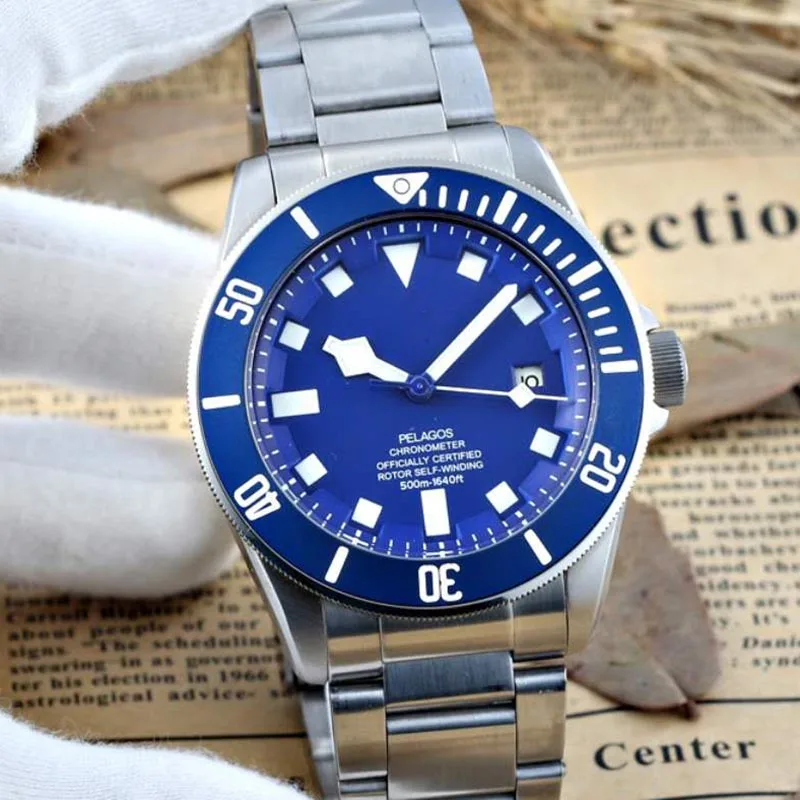 6 Автоматические механические мужские часы из нержавеющей стали Black Bay PELAGOS MONTRES gmt, дизайнерские часы, роскошные брендовые наручные часы - Цвет: 6