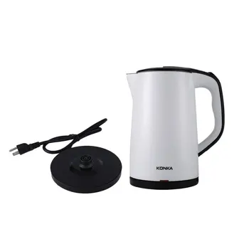 

Stainless Steel Electric Water Kettle High Power Double Layers Scald Proof Kettle Auto-off Quick Electric Boiling Pot