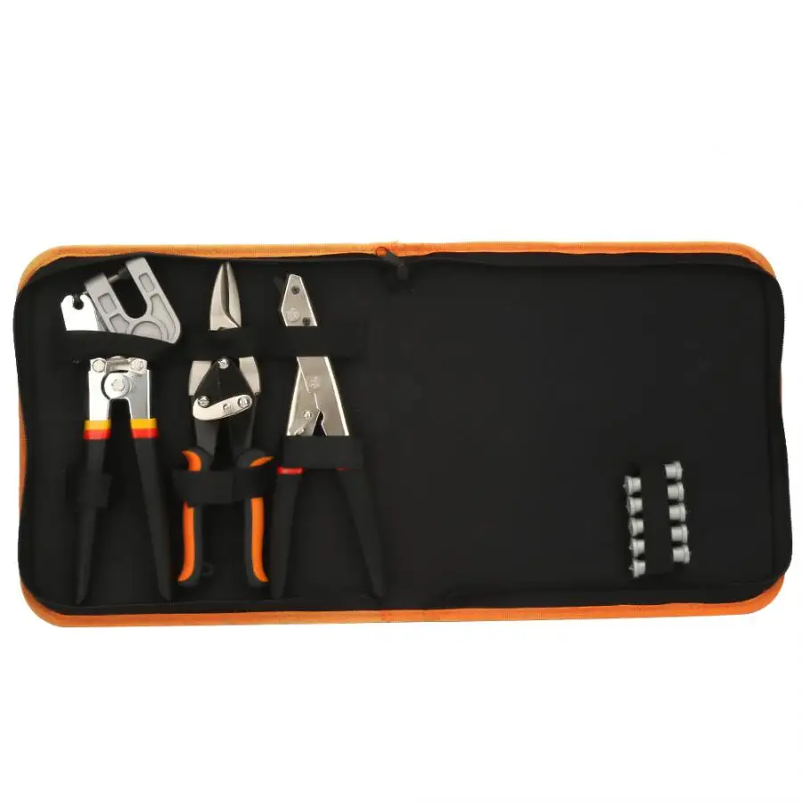 

4pcs Aviation Snips / Sheet Metal Shear / Stud Crimper Hand Tools Set with 10pcs PH2 Screw Bits For Cutting Plasterboard