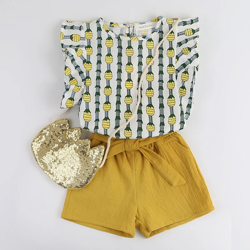 2019 г. Комплекты для девочек Новая весенне летняя детская футболка без рукавов с