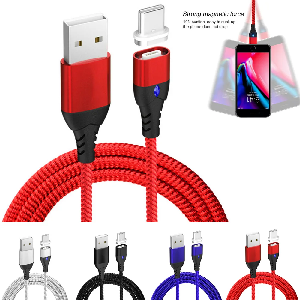 1 метр магнитное зарядное устройство USB кабель Дата синхронизации type-C для samsung huawei разъем тканый+ головка из алюминиевого сплава