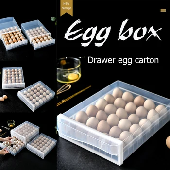

Refrigerator Egg Box Food Storage Case Organizer Fresh Food Container Household Egg Box Drawer-Type Storage Box Kitchen Supplies