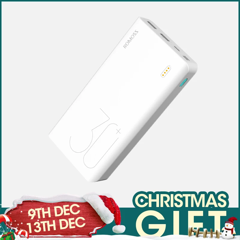 Cheap 30000mAh ROMOSS Sense 8+ Power Bank Portable External Battery With QC Two way Fast Charging Portable Powerbank Charger For Phone