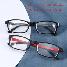 Классические очки с полной оправой TR90 для близорукости для женщин и мужчин, модные студенческие очки с коротким зрением, красные, синие очки-0,5-1,0-1,5 To-6,0