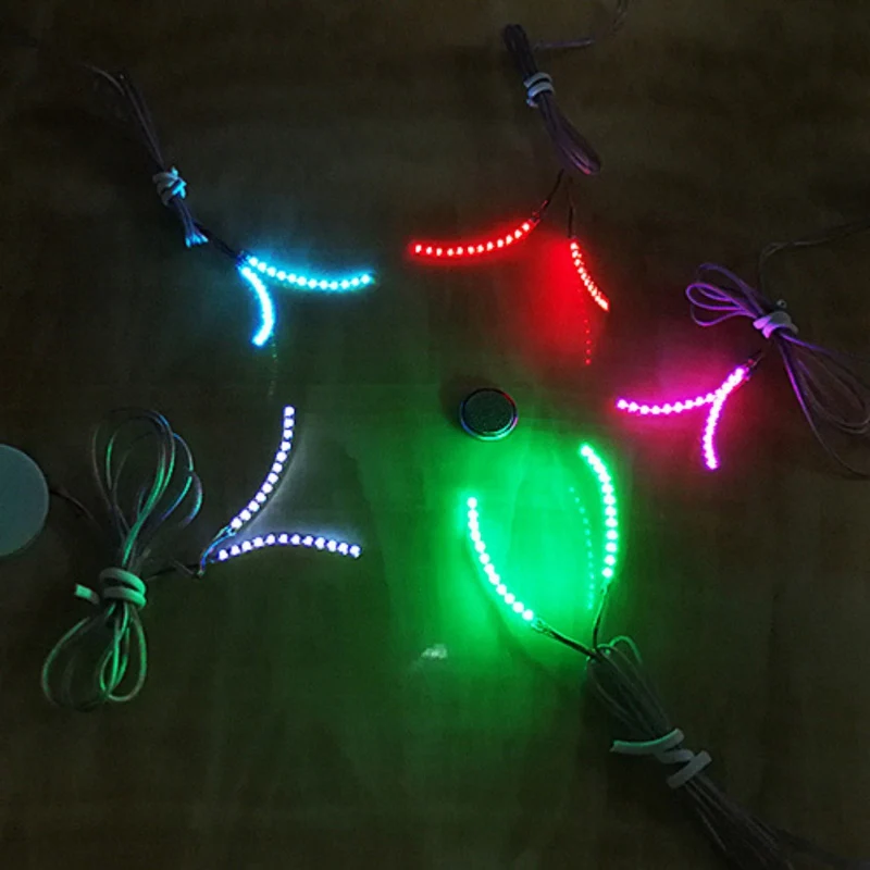 

Cool Creative Halloween Led Light Double Eyelid Sticker Nightclub Party Electronic Eye Lashes Face Makeup False Eyelashes Lamp