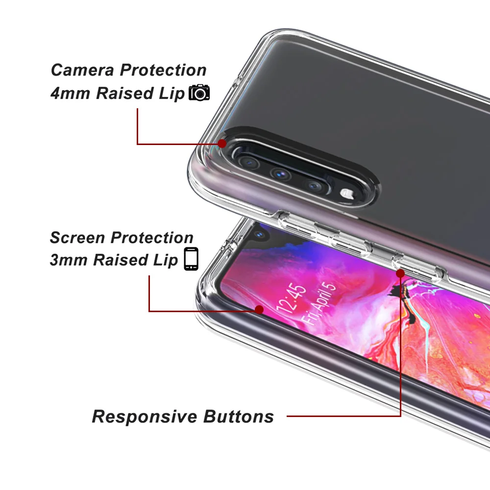 Новая одежда для маленькой девочки 2 в 1 прозрачные чехлы для samsung S10 плюс S10e Примечание 10 плюс A51 A71 M10 M20 M30 A20 A20e высокое качество чехол из поликарбоната+ ТПУ мягкий чехол