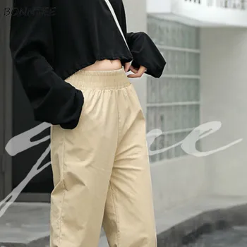 

Pants Women Solid Trendy Elegant All-match High-quality Korean Style Loose Leisure Daily Womens Female Lovely Simple 2020 Pocket