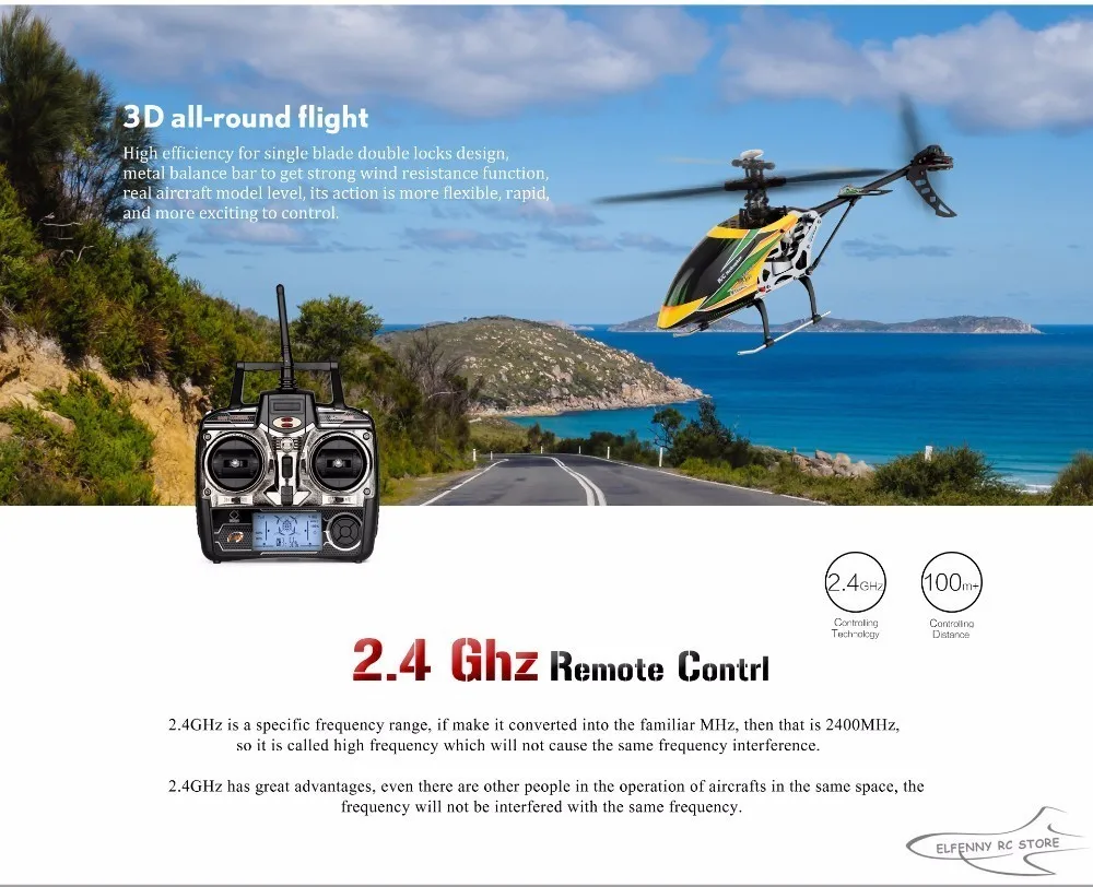 Высокое качество WLtoys V912 большой 52 см 2,4 ГГц 4Ch с одним лезвием дистанционного Управление RC вертолет с гироскопом RTF