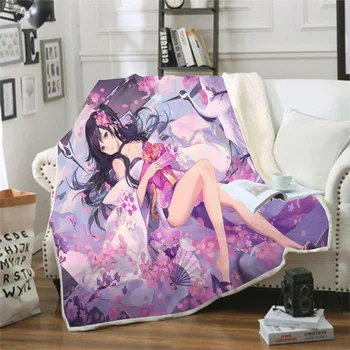 

Hatsune Miku 3D Printed Sherpa Blanket Couch Quilt Cover Travel Bedding Outlet Velvet Plush Throw Fleece Blanket Bedspread 13