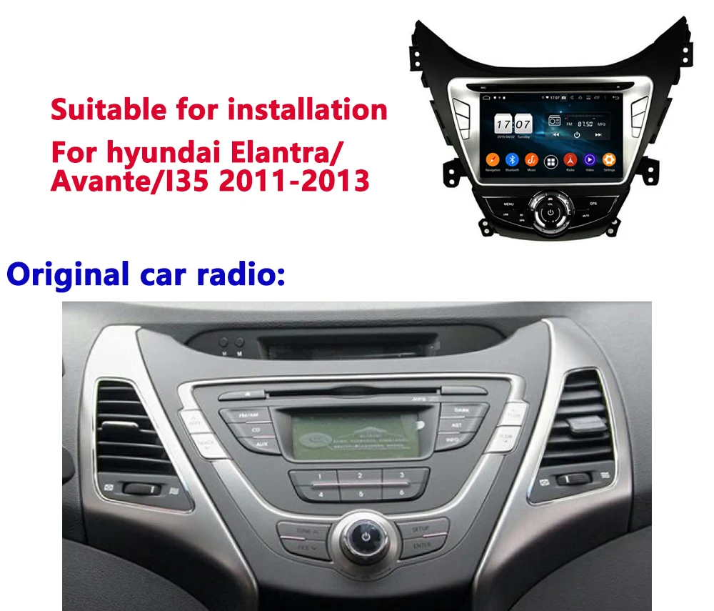 Krtabo Автомобильный мультимедийный dvd Радио магнитофон автомобильный DVD gps навигация стерео плеер для hyundai Elantra/Avante/I35 2011 2012 2013