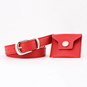 

GAOKE New Fashion Women Multi Color Thin Skinny Belts Faux Leather Waistband Casual Belts Strap