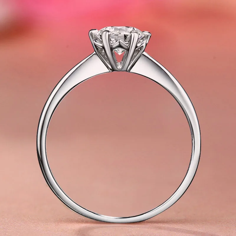 Круглая блестящая огранка 14 к белая Золотая Снежинка стиль Moissanite кольцо 1ct 2ct 3ct лабораторный алмаз обручальное кольцо на головщину женское