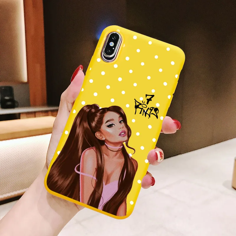 Милый мультяшный подсластитель Ariana Grande God Is A Woman пастельно желтый чехол для