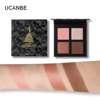 

UCANBE Mineral 4 Colors Eyeshadow Powder Makeup Palette Matte Shimmer Pigment Eye Shadow Highlighter Powder Dual Use