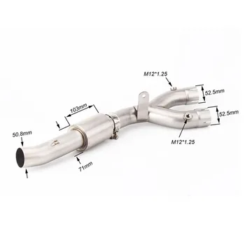 

Motorcycle Exhaust Middle Link Pipe Mid Tube Connection for MT10 2016-2020 Years