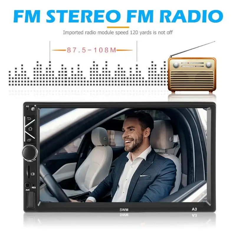 A3 2 DIN 7 дюймов Сенсорный экран Android 8,1 автомобильный стерео gps BT FM MP5 плеер