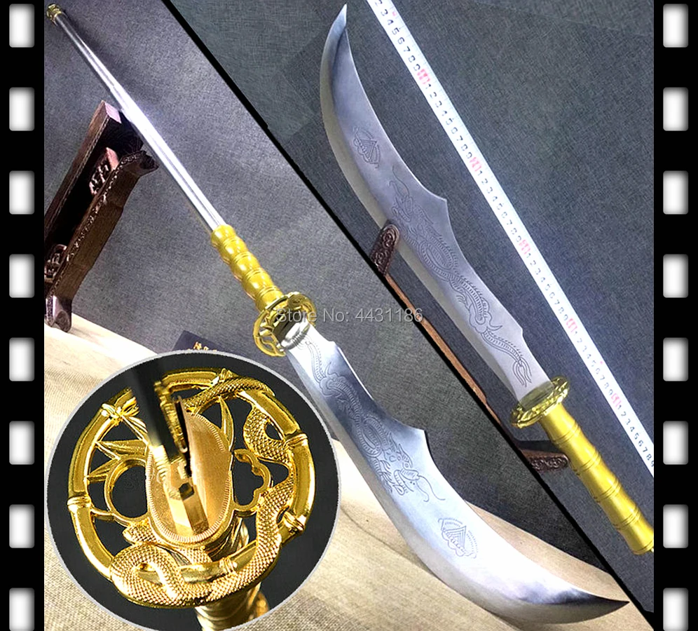 Стальная ручка для китайского кунг фу Broadsword Sword Guandao Гуань Ю дао сильный высокий